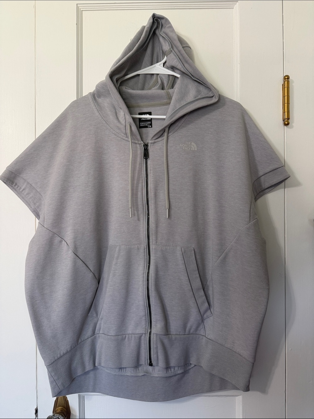 The North Face Women's Light Gray Short-Sleeve Hooded Zip Jacket
